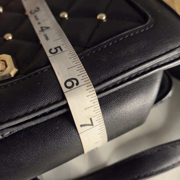 Badgley Mischka Quilted Stud Crossbody – Black & Gold Glam, Small but Bossy - Picture 13 of 13